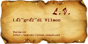 Légrádi Vilmos névjegykártya
